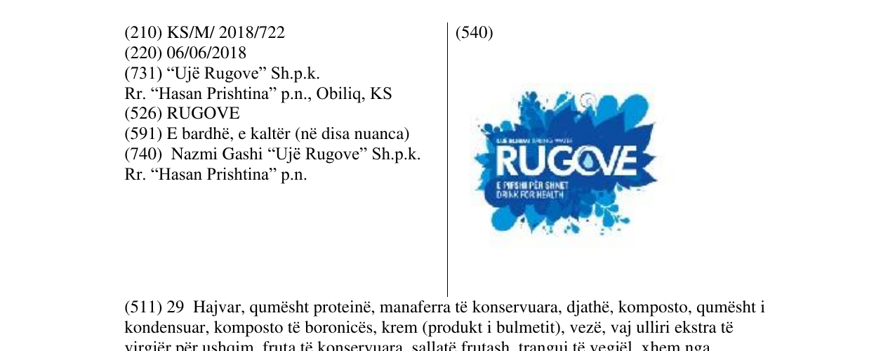 Zëri i markës RUGOVE në buletin