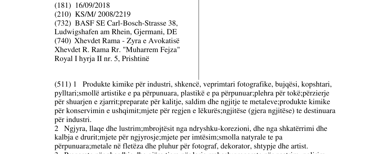 Zëri i markës BASF në buletin