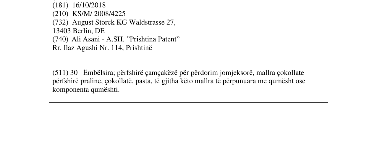 Zëri i markës Milkmice në buletin