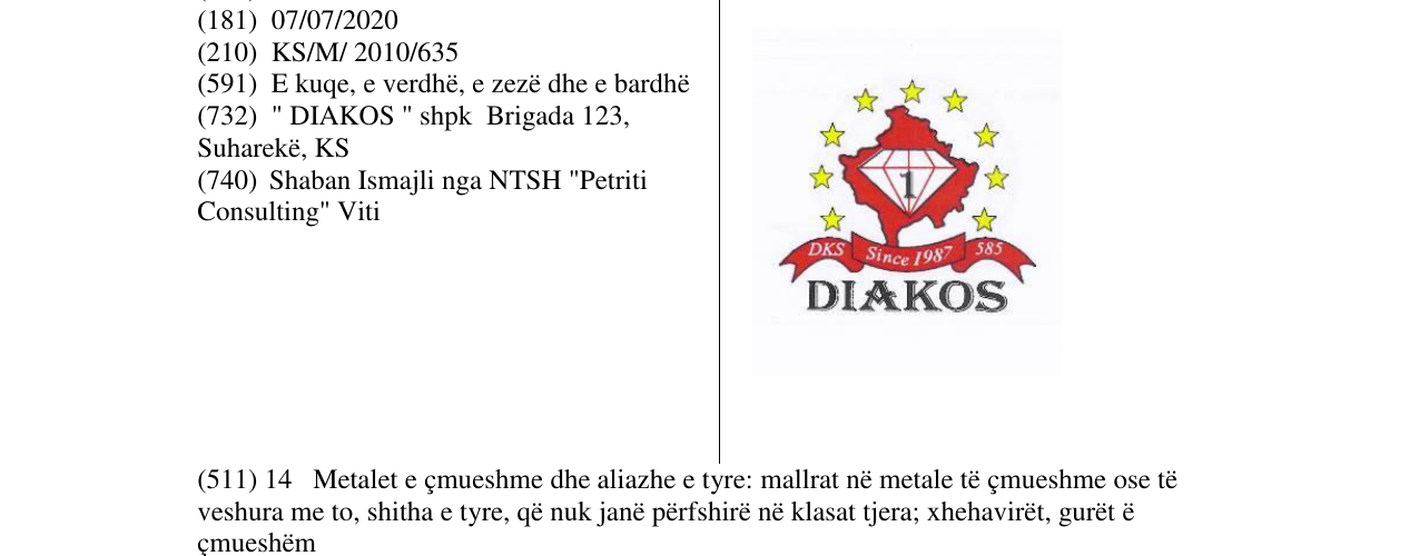 Zëri i markës Markë figurative në buletin