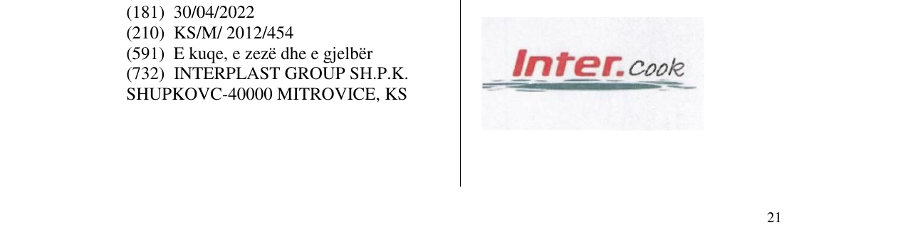 Zëri i markës Inter.cook në buletin