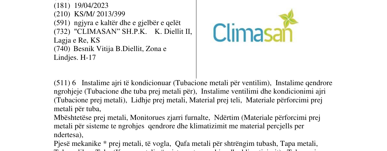 Zëri i markës Climasan në buletin