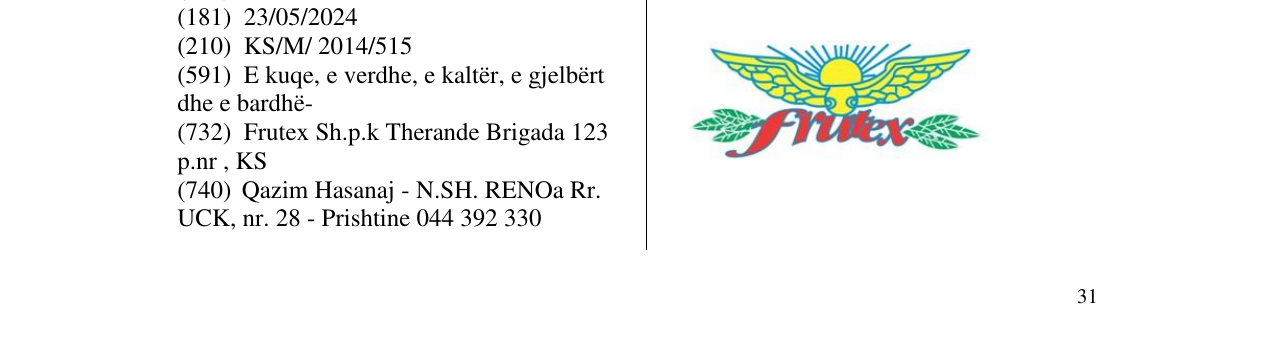 Zëri i markës frutex në buletin