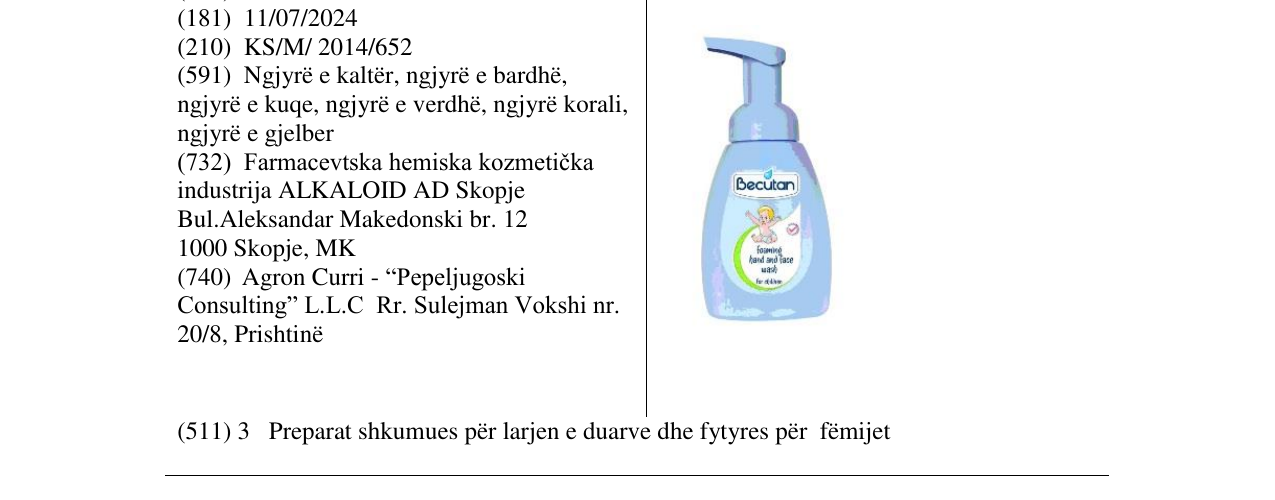 Zëri i markës Becutan në buletin