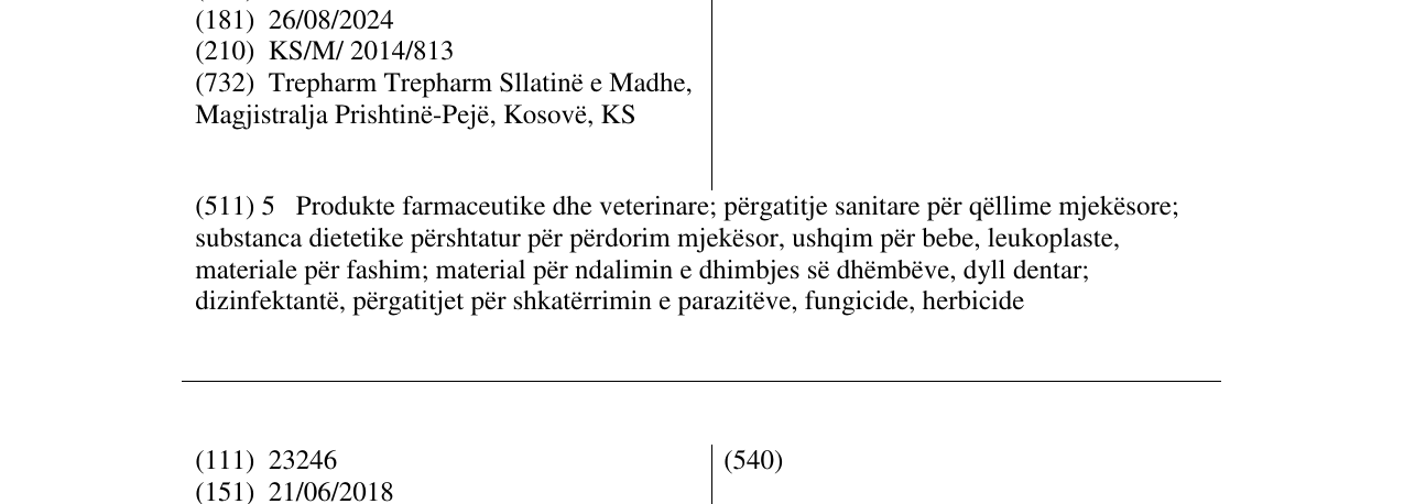 Zëri i markës PROTOPEN në buletin