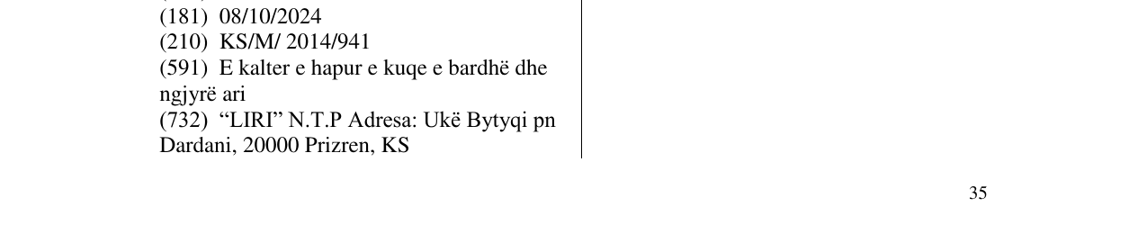 Zëri i markës Buena Vita në buletin