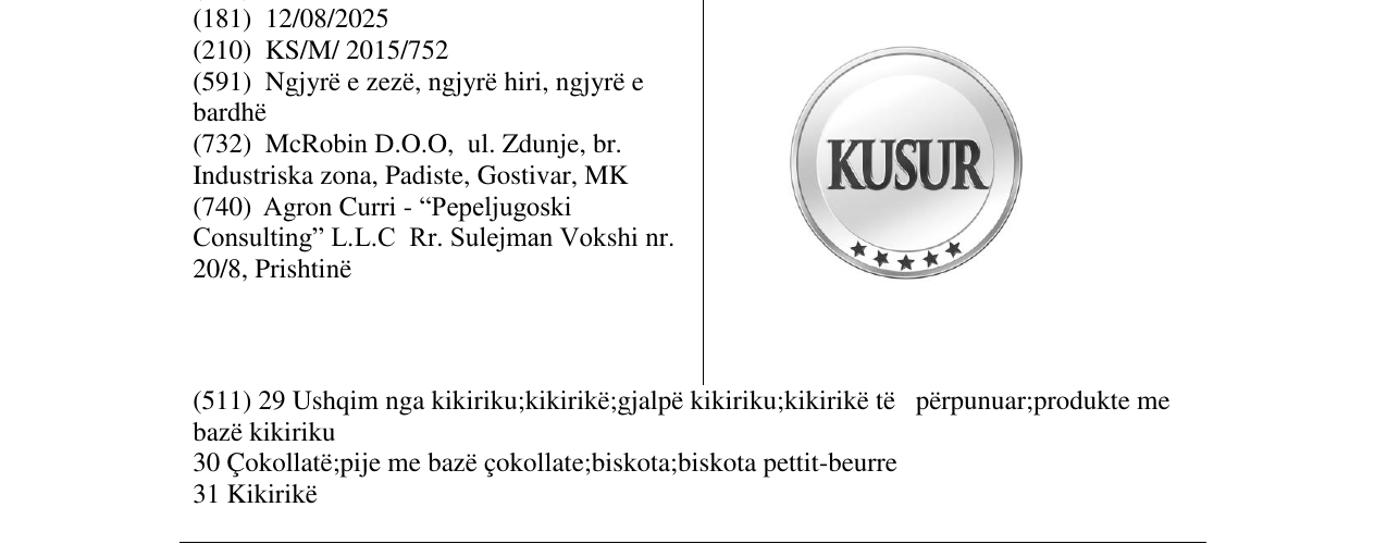 Zëri i markës KUSUR në buletin