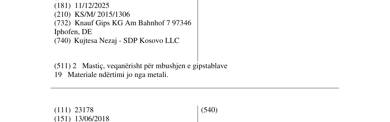Zëri i markës Uniflott në buletin