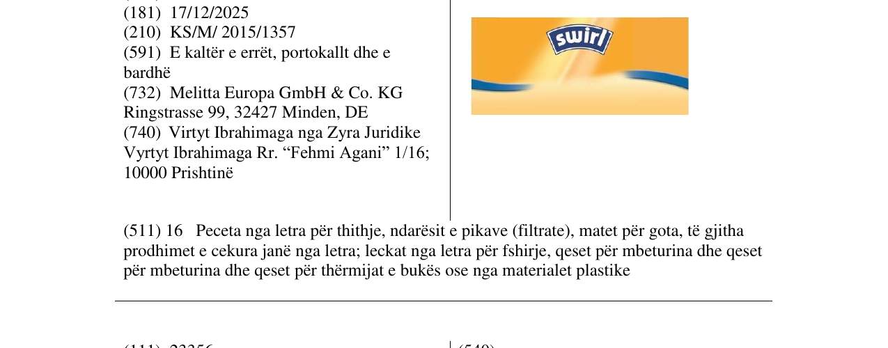 Zëri i markës swirl në buletin