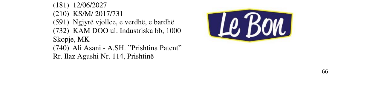 Zëri i markës Le Bon në buletin
