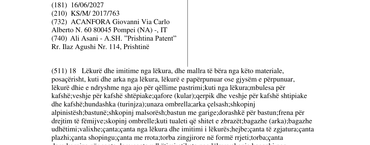 Zëri i markës GIVOVA në buletin