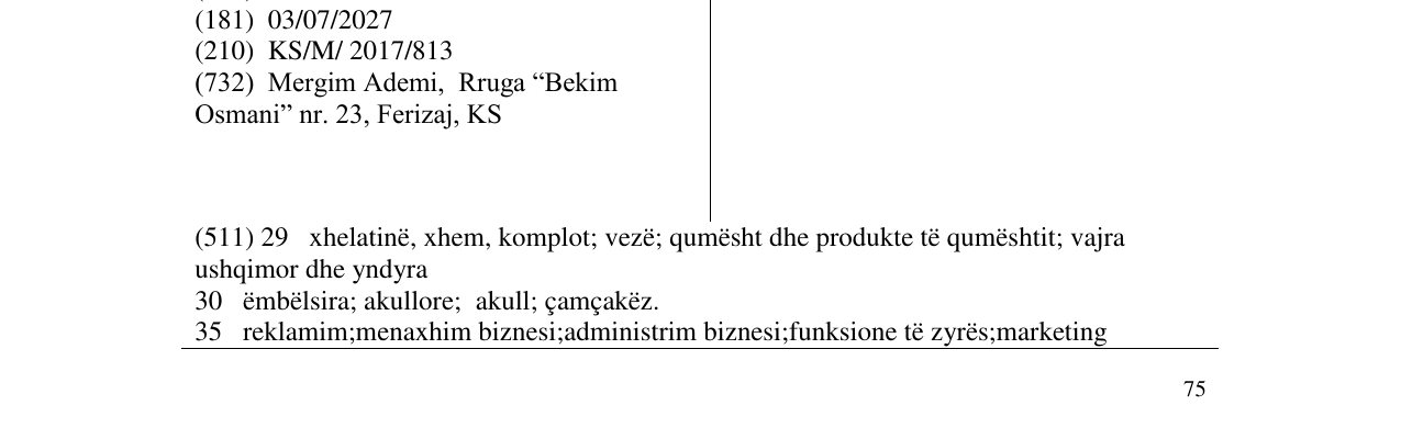 Zëri i markës GioGio Gelato në buletin