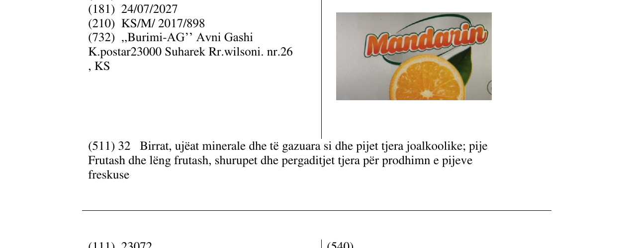 Zëri i markës Markë figurative në buletin