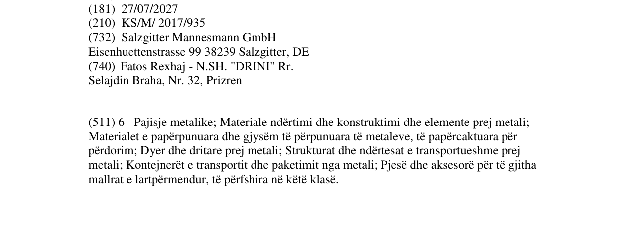 Zëri i markës Mannesmann në buletin