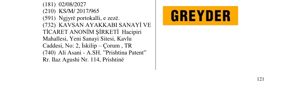Zëri i markës GREYDER në buletin