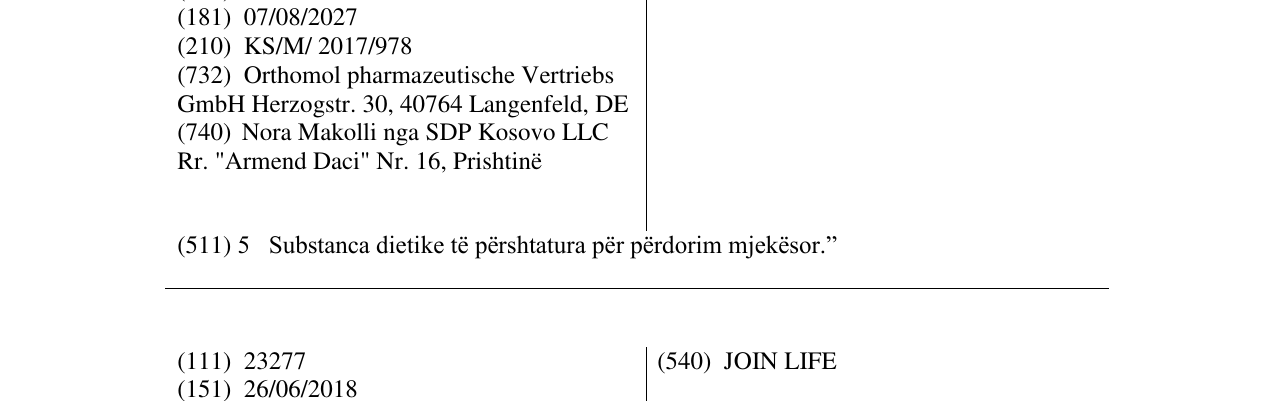 Zëri i markës ORTHOMOL në buletin