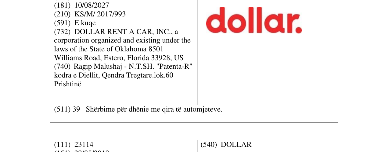Zëri i markës dollar. në buletin