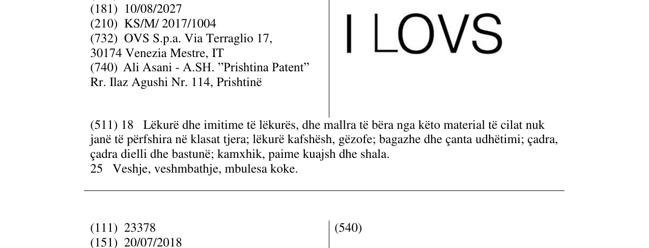 Zëri i markës I LOVES në buletin