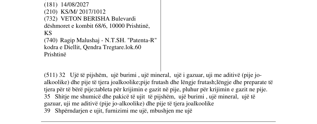 Zëri i markës TANA në buletin