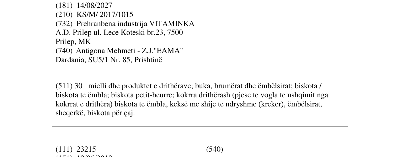 Zëri i markës CHOCO PINKY në buletin