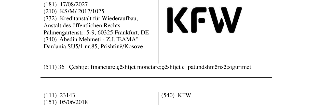 Zëri i markës KFW në buletin