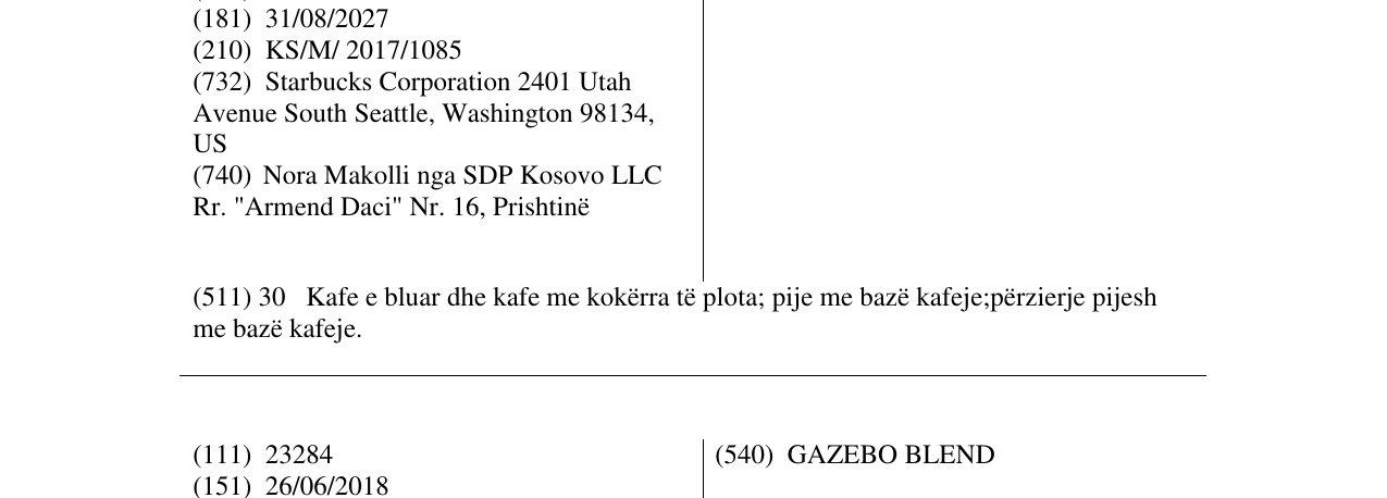 Zëri i markës CASI CIELO në buletin