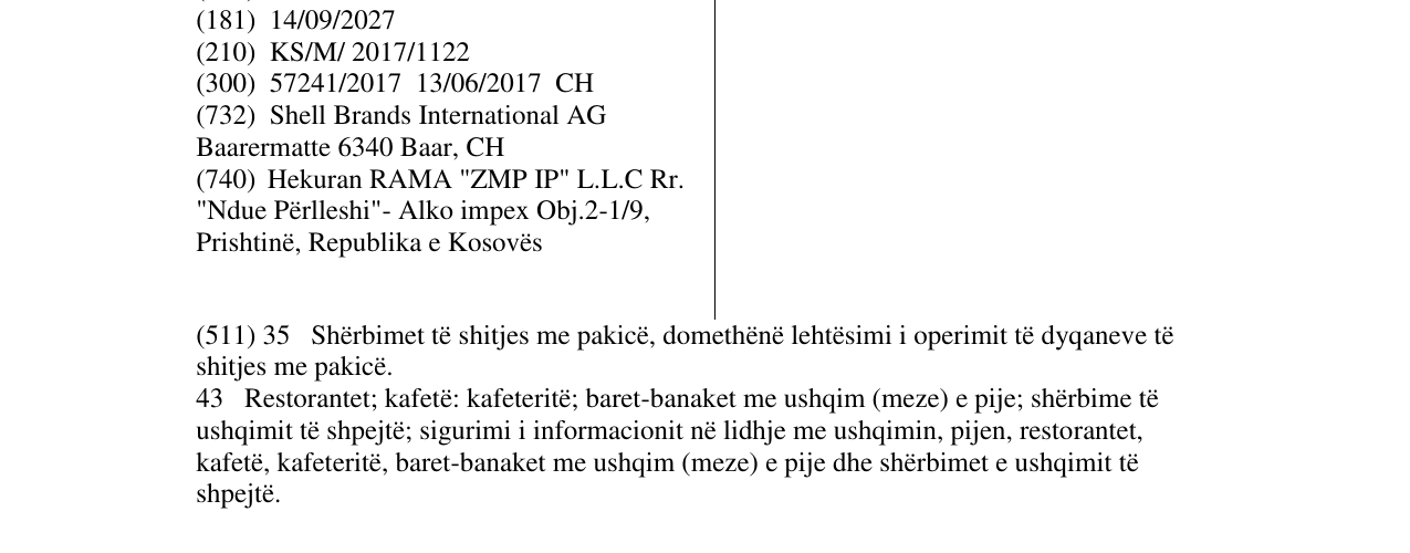 Zëri i markës SHELL SELECT në buletin