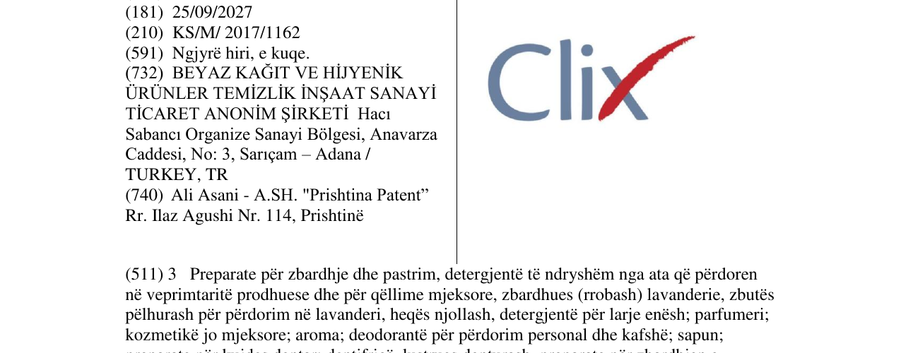 Zëri i markës Clix në buletin