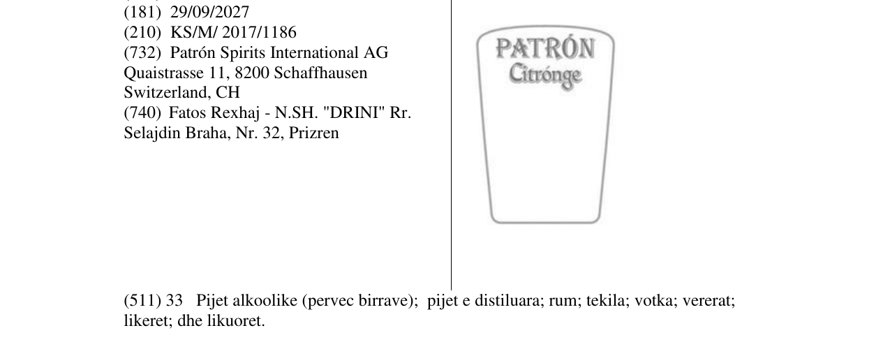 Zëri i markës PATRON Citronge në buletin