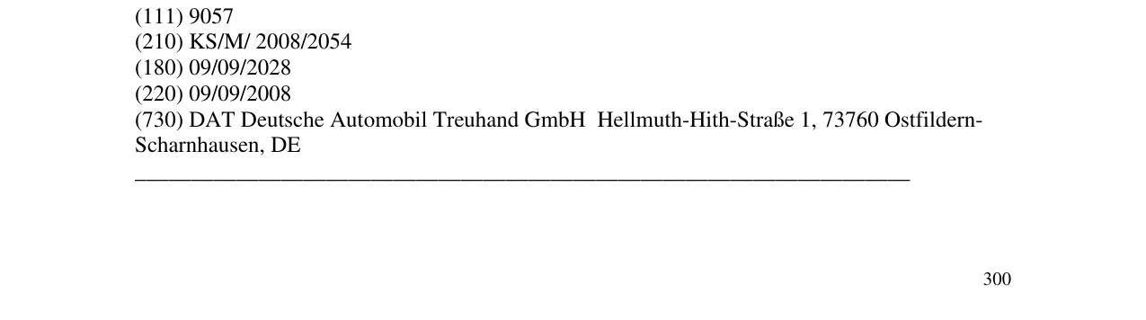 Zëri i markës DAT (Device) & Deutsche Automobil Treuhand GmbH në buletin