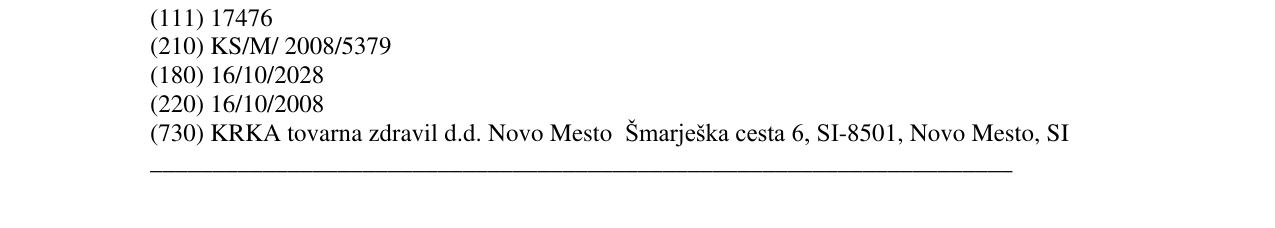 Zëri i markës VALSACOR në buletin