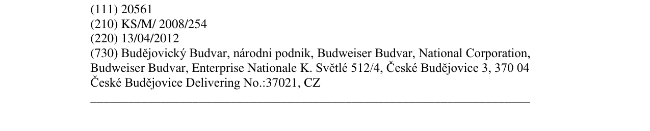 Zëri i markës Budvar në buletin