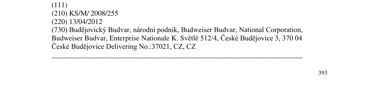Zëri i markës BUDWEISER në buletin