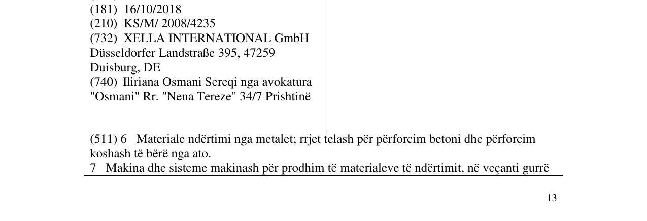 Zëri i markës XELLA në buletin