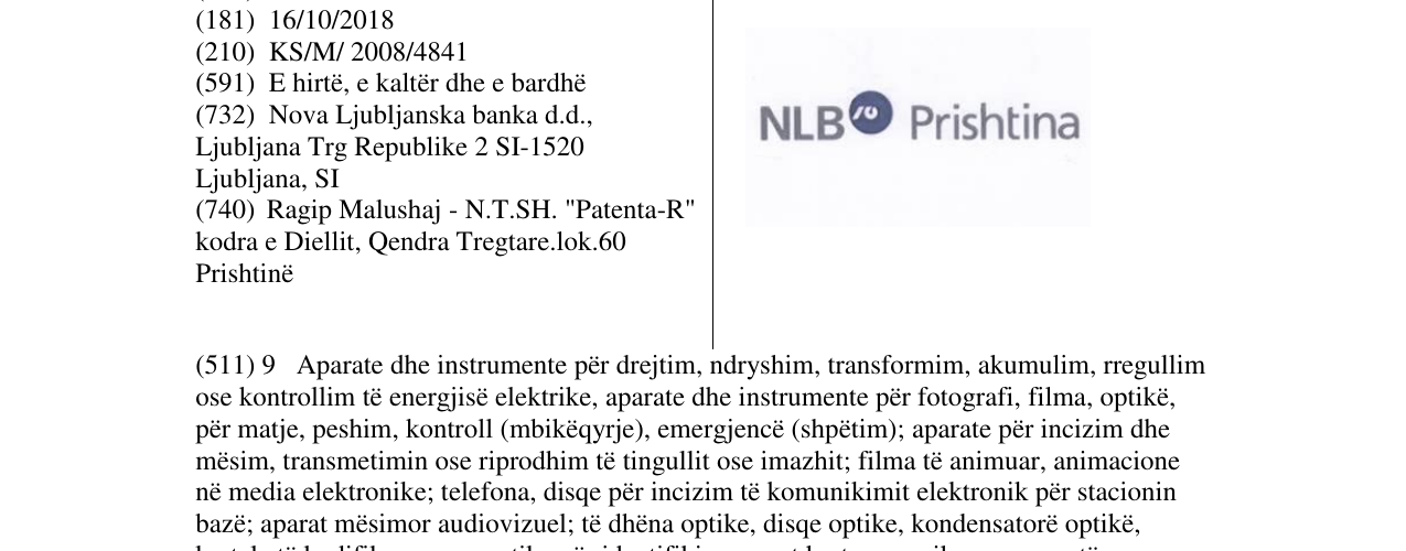 Zëri i markës NLB Prishtina në buletin