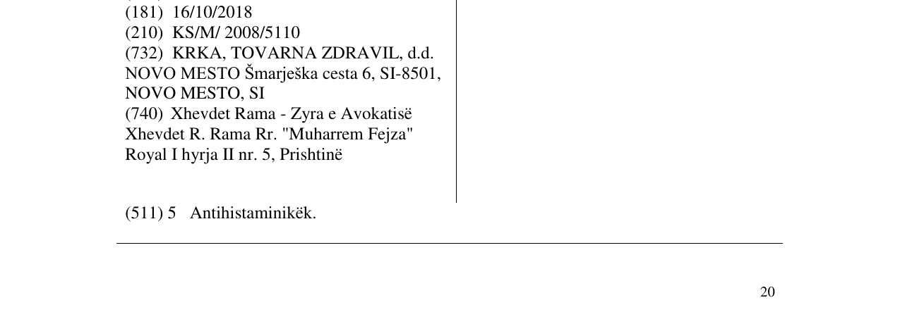 Zëri i markës LERTAZIN në buletin