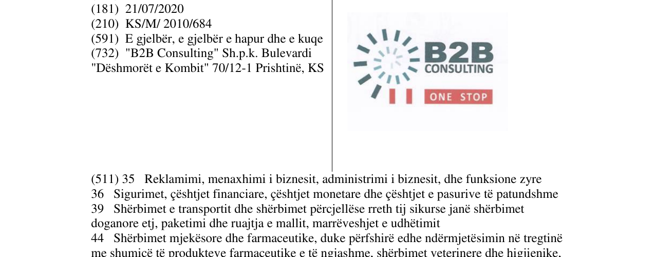 Zëri i markës B2B CONSULTING ONE STOP në buletin