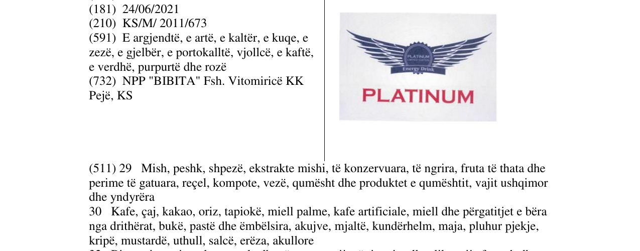 Zëri i markës PLATINUM në buletin