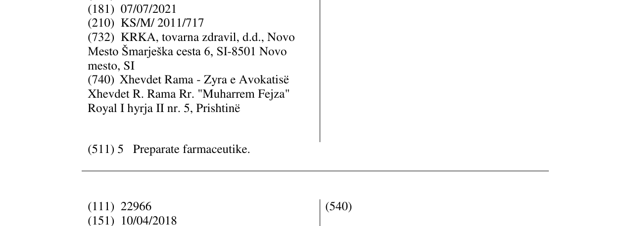 Zëri i markës ROSWERA në buletin