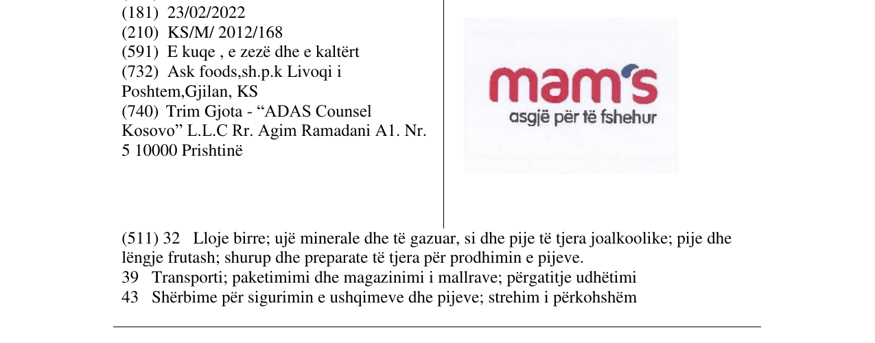Zëri i markës mam's në buletin