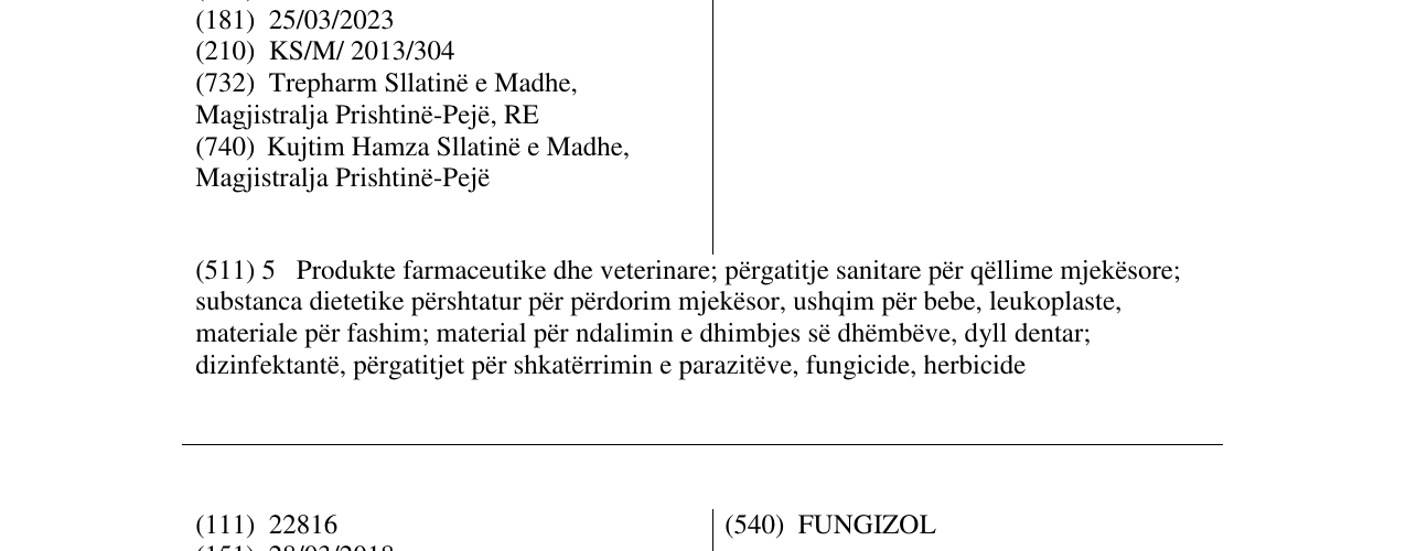 Zëri i markës LOCARD H në buletin