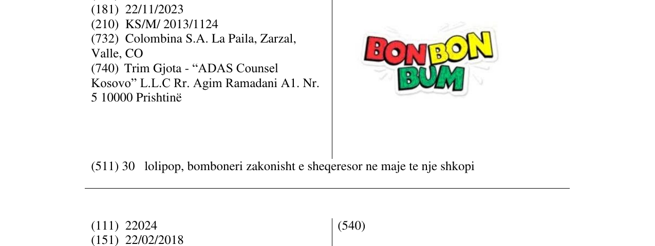 Zëri i markës BON BON BUM në buletin