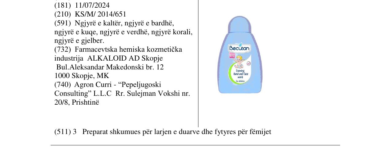 Zëri i markës Becutan në buletin