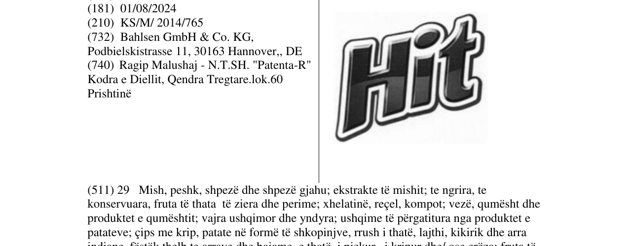 Zëri i markës Hit në buletin