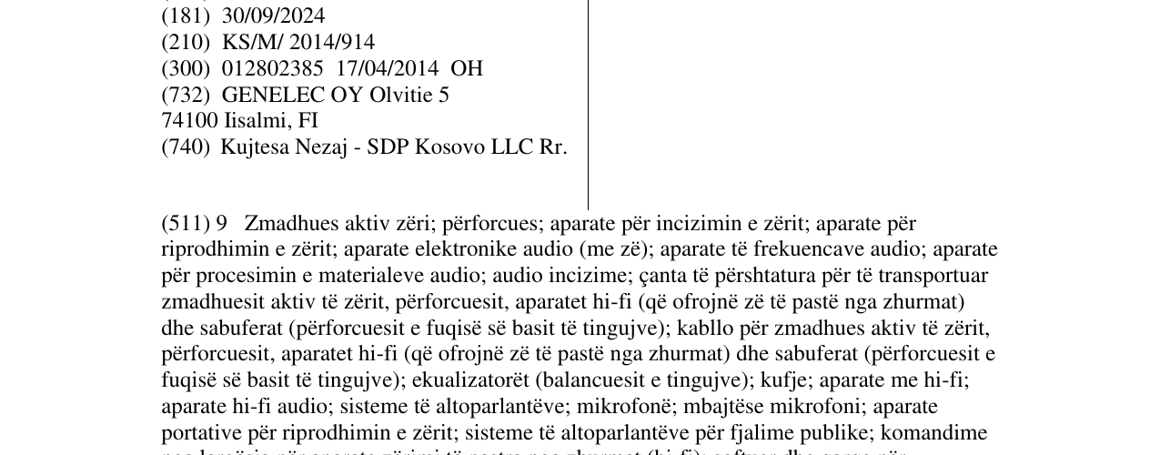 Zëri i markës GENELEC në buletin