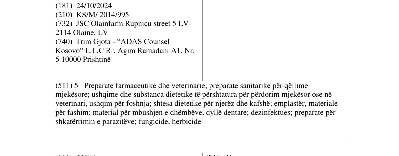 Zëri i markës Furagin në buletin