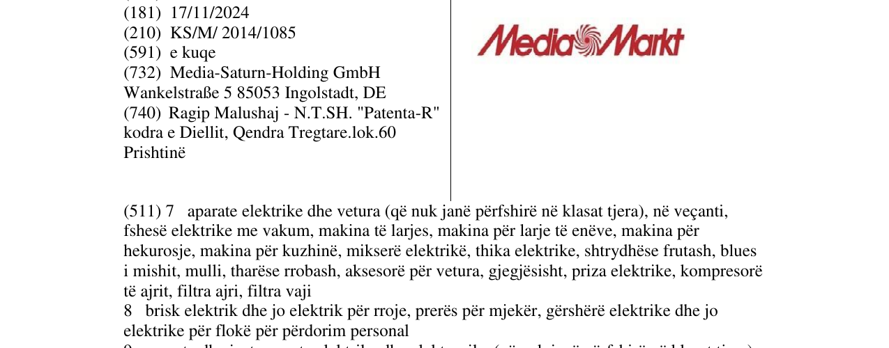 Zëri i markës Media Markt në buletin