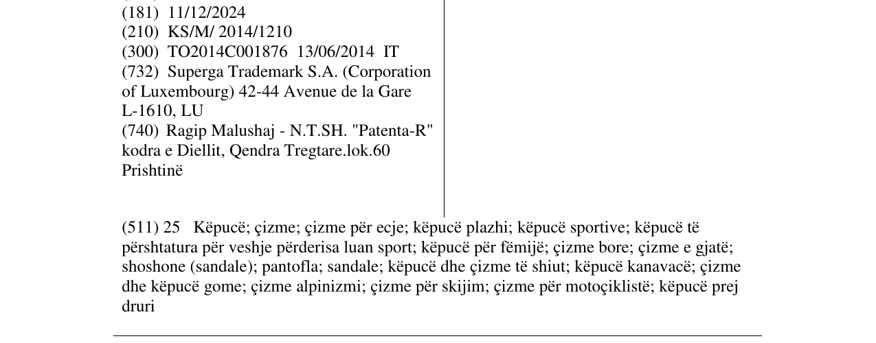 Zëri i markës SUPERGA 2750 CLOUD në buletin