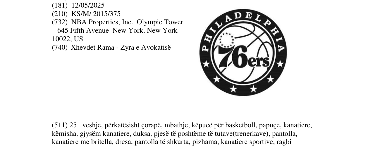 Zëri i markës 76ers në buletin