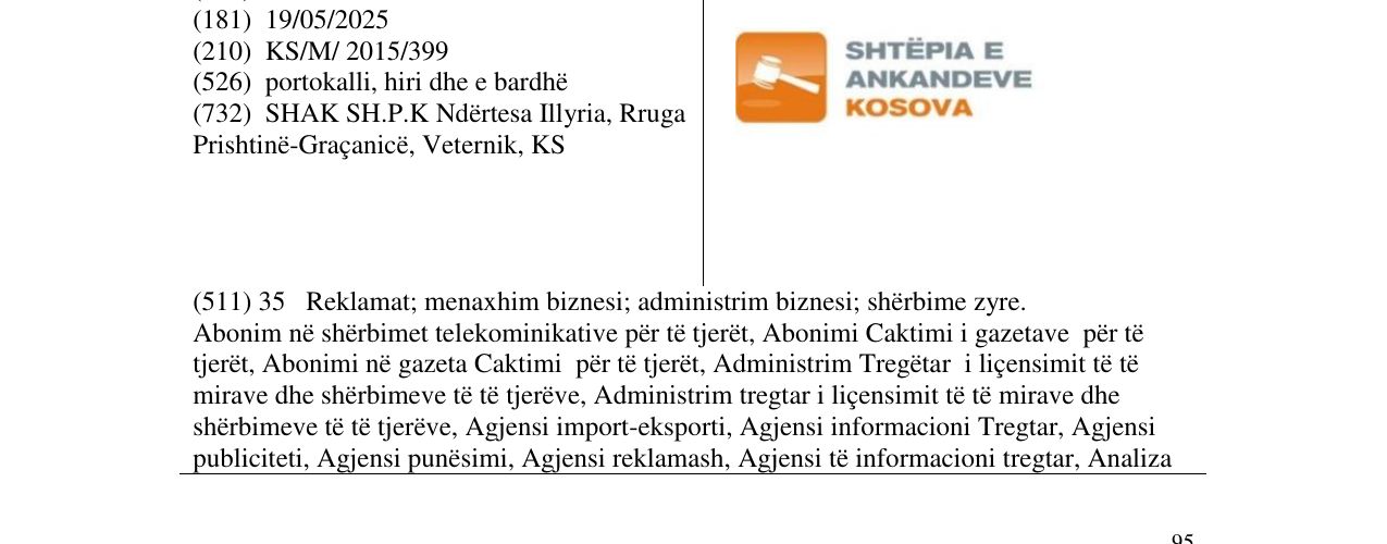 Zëri i markës SHTËPIA E ANKANDEVE KOSOVA në buletin